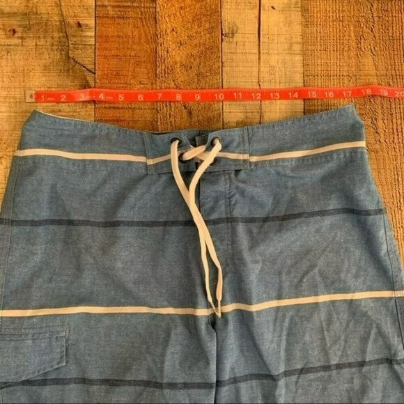 Ezekiel mens blue striped swim board shorts - 34 - Picture 10 of 10